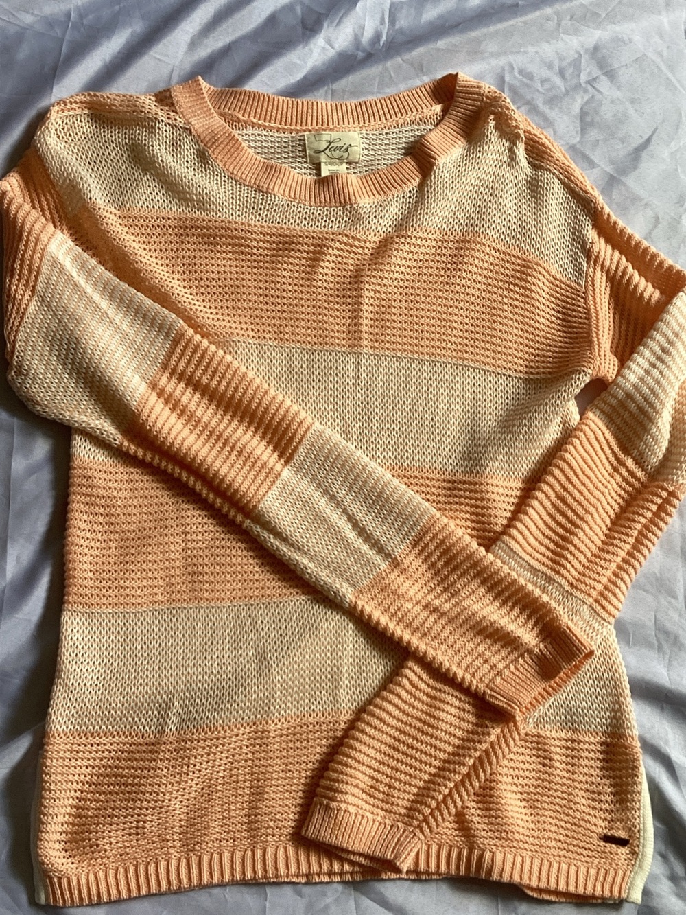 Levi’s Light Peach & Cream Striped Women’s Knit Sweater